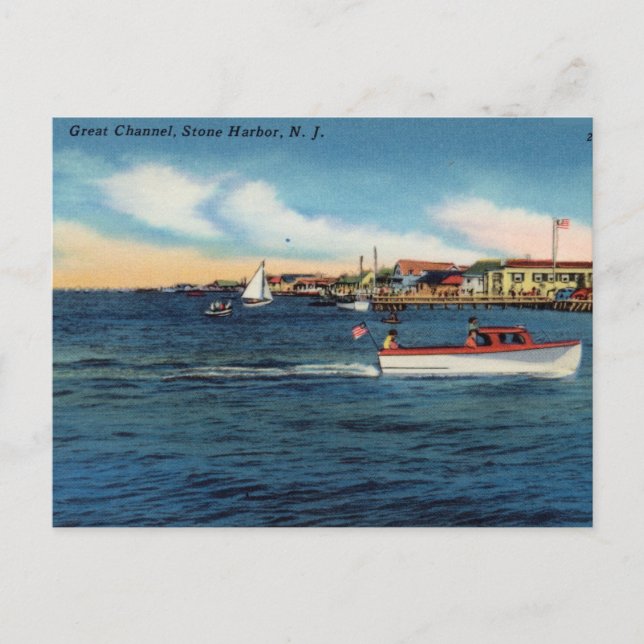 Great Channel, Stone Harbour, New Jersey Postcard (Front)