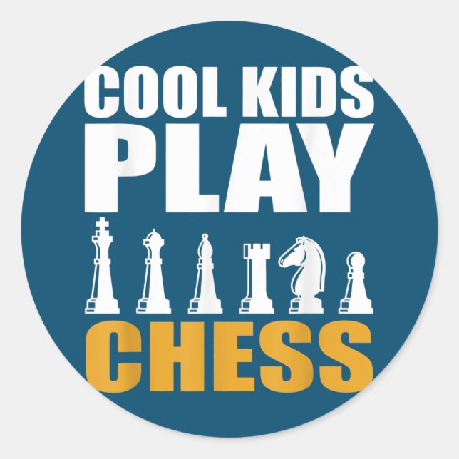 Great Chess Kids Chess Piece Girls Boys Classic Round Sticker (Front)