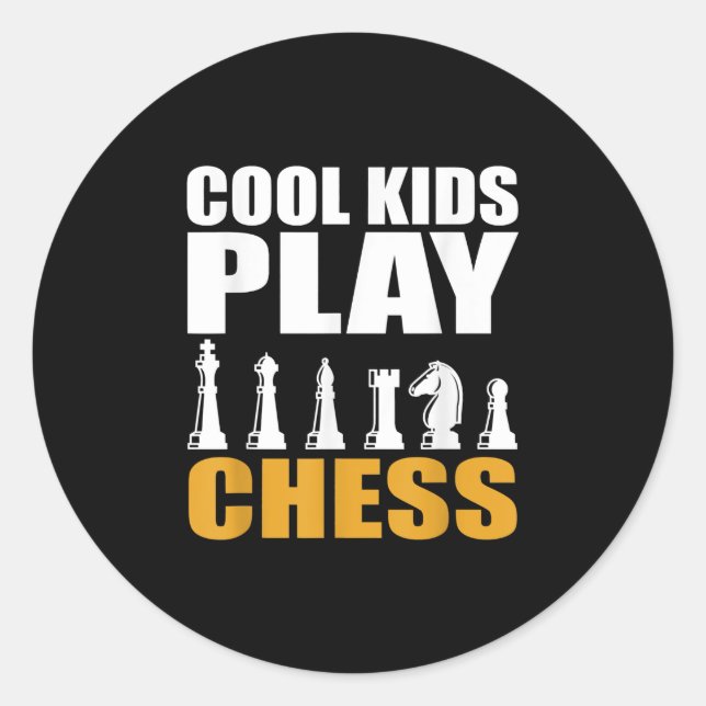 Great Chess Kids Chess Piece Girls Boys Classic Round Sticker (Front)
