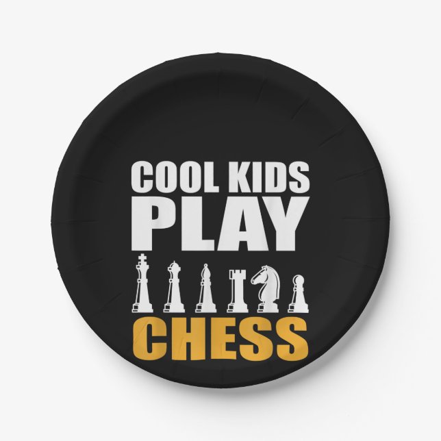 Great Chess Kids Chess Piece Girls Boys Paper Plate (Front)