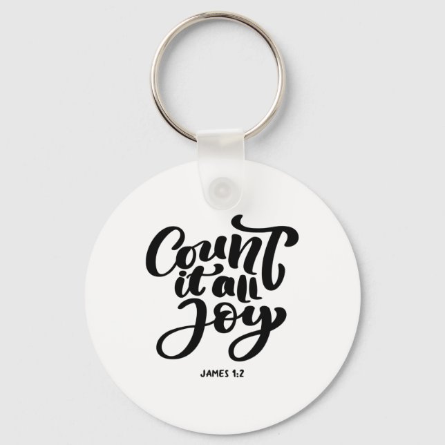 Great Christian count It All Joy  Key Ring (Front)