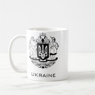Great Coat of Arms of Ukraine Monochrome Fine Art Coffee Mug