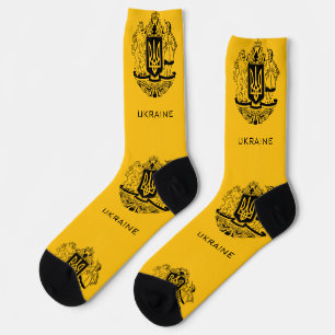 Great Coat of Arms of Ukraine Monochrome Fine Art Socks