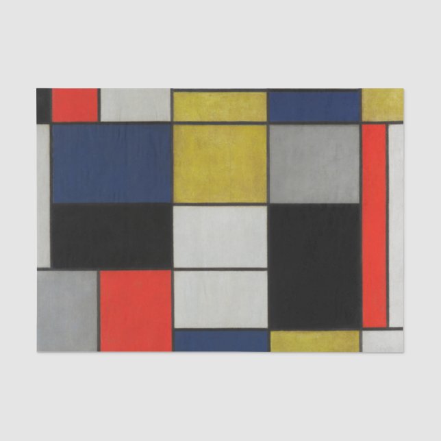 Great Composition by Piet Mondrian Tissue Paper (Front)