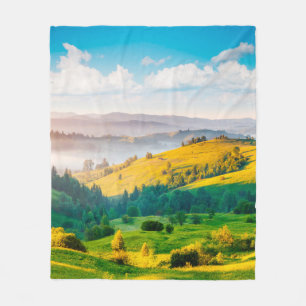Great countryside landscape in morning light. Loca Fleece Blanket