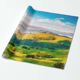 Great countryside landscape in morning light. Loca Wrapping Paper