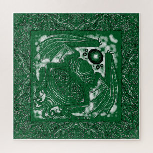 Great Cthulhu Glow Green Jigsaw Puzzle
