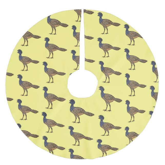 Great curassow bird cartoon illustration  brushed polyester tree skirt (Front)