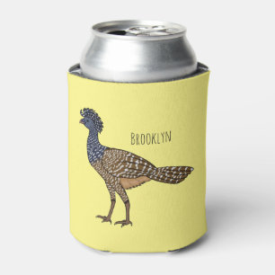 Great curassow bird cartoon illustration can cooler