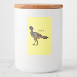 Great curassow bird cartoon illustration food label