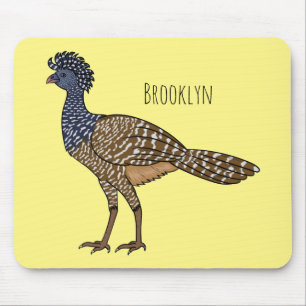 Great curassow bird cartoon illustration mouse pad