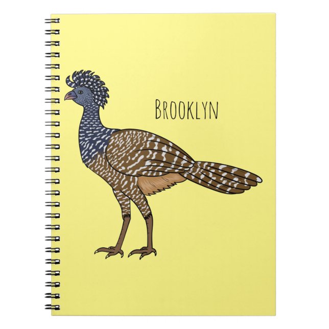 Great curassow bird cartoon illustration  notebook (Front)