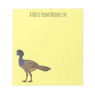 Great curassow bird cartoon illustration notepad