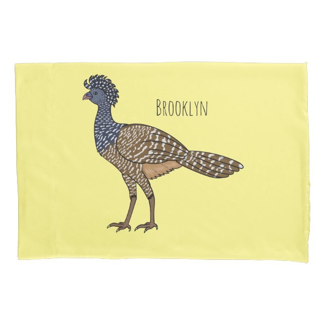 Great curassow bird cartoon illustration  pillowcase (Front)