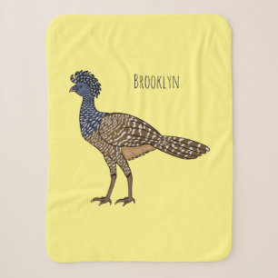 Great curassow bird cartoon illustration sherpa blanket