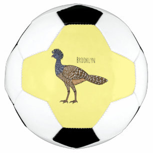 Great curassow bird cartoon illustration soccer ball