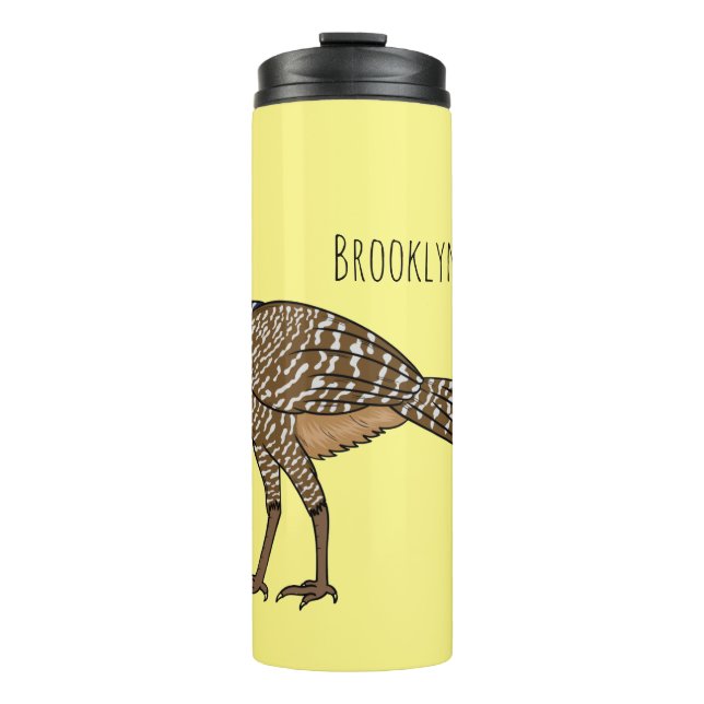 Great curassow bird cartoon illustration  thermal tumbler (Front)