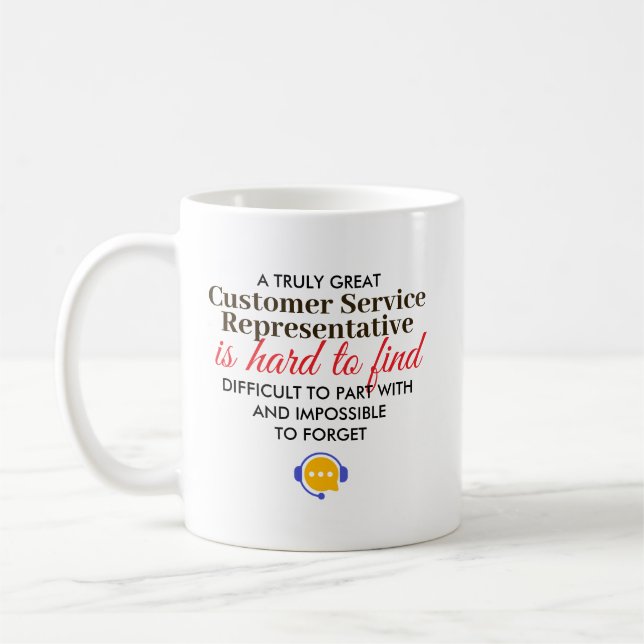 Great Customer Service Rep Personalized Name Gift Coffee Mug (Left)