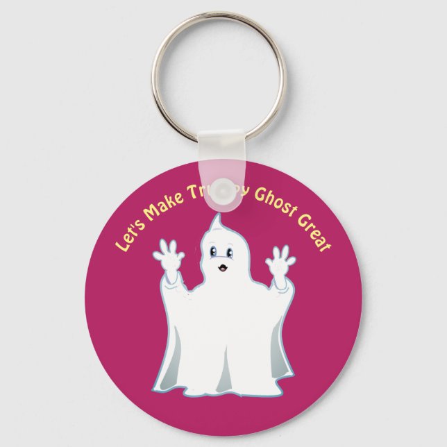 Great Cute Trumpy Ghost Key Ring (Front)