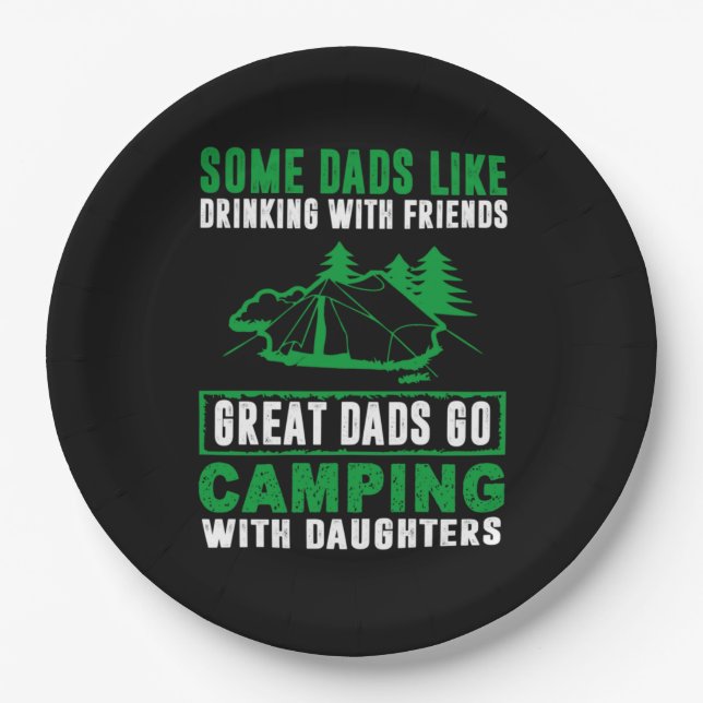 Great Dads Camping With Daughters Paper Plate (Front)