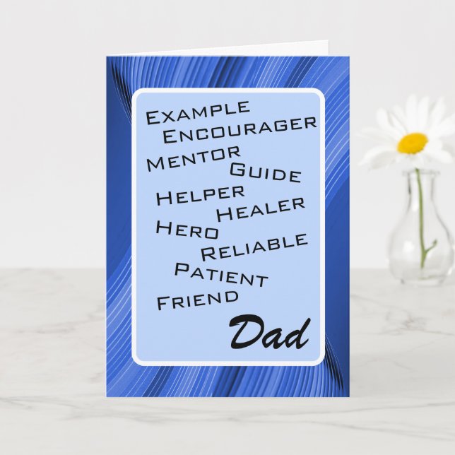 Great Dad's List of Qualities - my Dad Card (Small Plant)