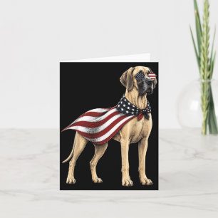 Great Dane 4th Of July Aamerican Flag Dog Card
