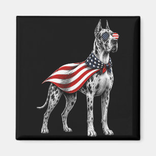 Great Dane 4th Of July Aamerican Flag Dog Magnet