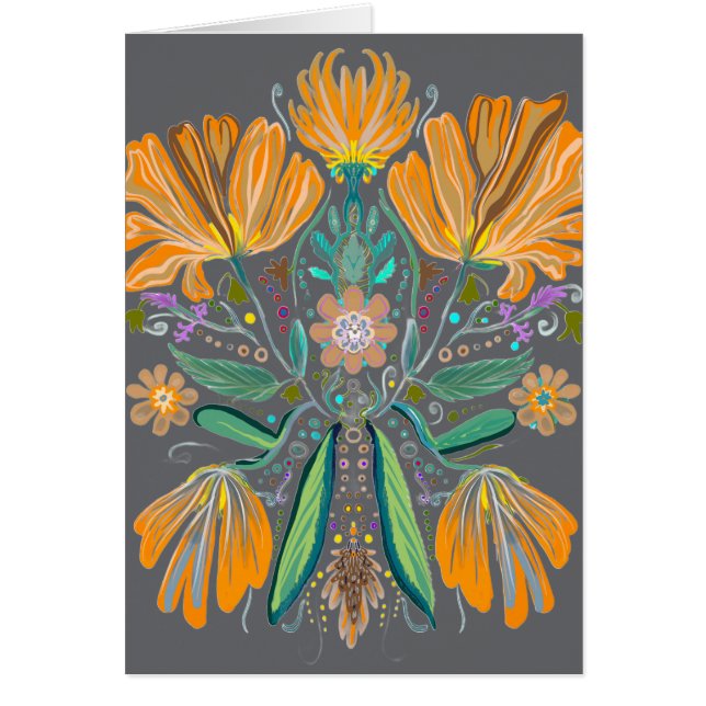 Great Dane abstract floral Invitation  (Front)