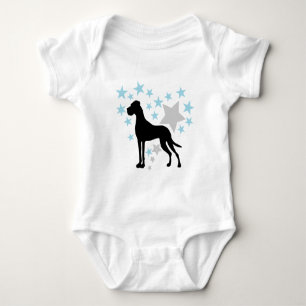 Great Dane and a Star Heart Baby Bodysuit