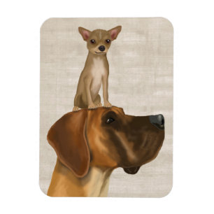 Great Dane and Chihuahua 2 Magnet