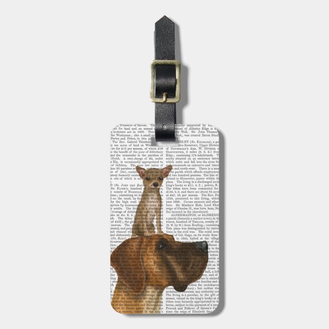 Great Dane and Chihuahua Luggage Tag (Front Vertical)