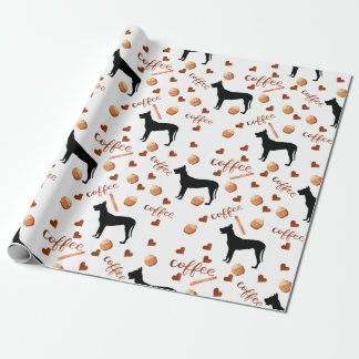 Great Dane and Coffee Love Wrapping Paper