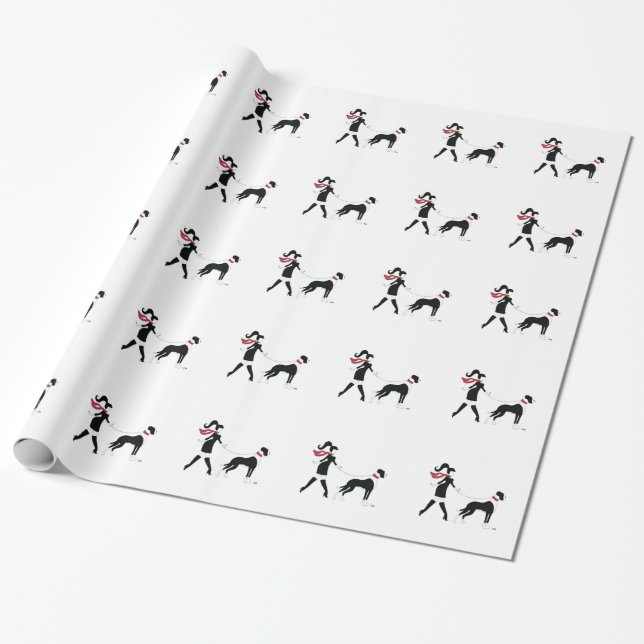 Great Dane and Girl Wrapping Paper (Unrolled)