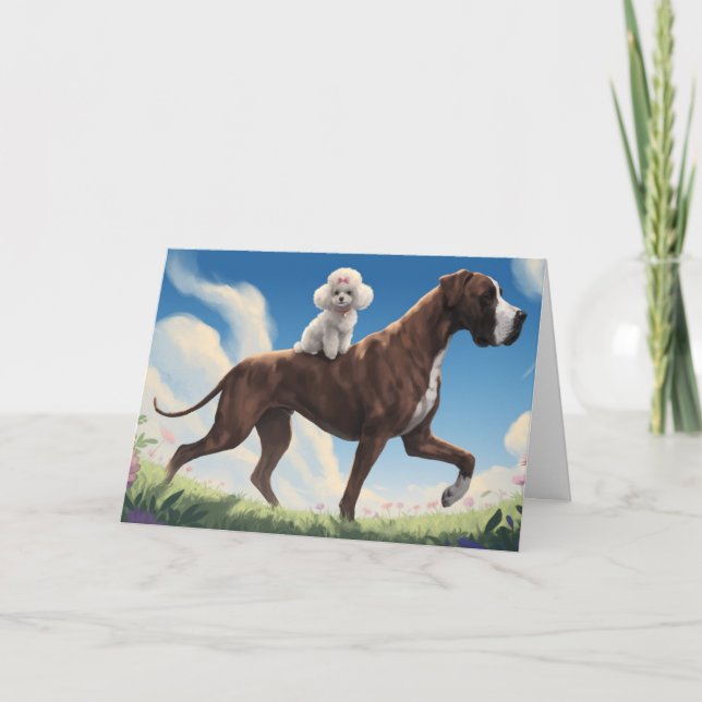 Great Dane and Poodle Card (Front)