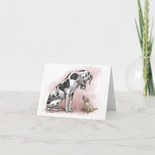 Great Dane and Scottish Terrier Cartoon Thank You Card