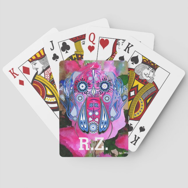 Great Dane and your initials Playing Cards (Back)