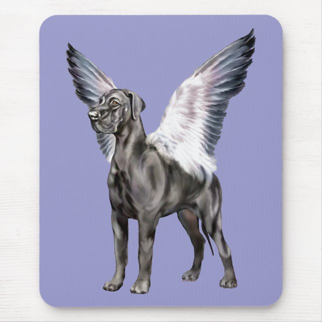 Great Dane Angel Black UC Mouse Pad (Front)