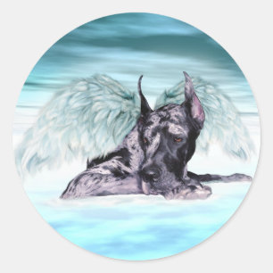 Great Dane Angel Merle Classic Round Sticker