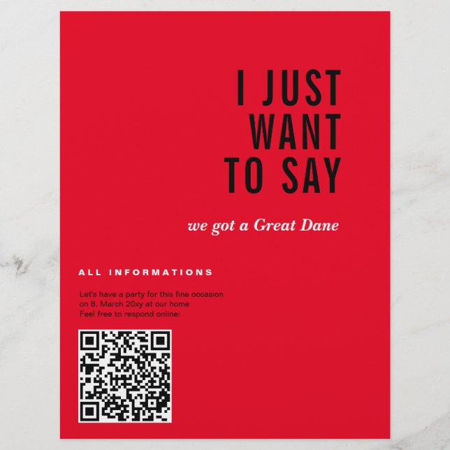 Great Dane announcing cards (Back)