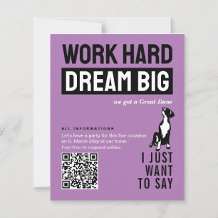 Great Dane announcing cards QR code