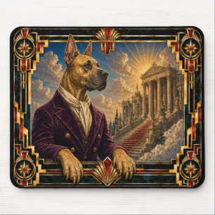 Great Dane, Art Deco Dog Mouse Pad