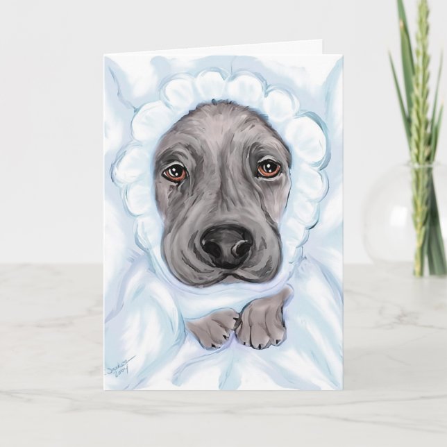 Great Dane Baby Black Boy Announcements (Front)