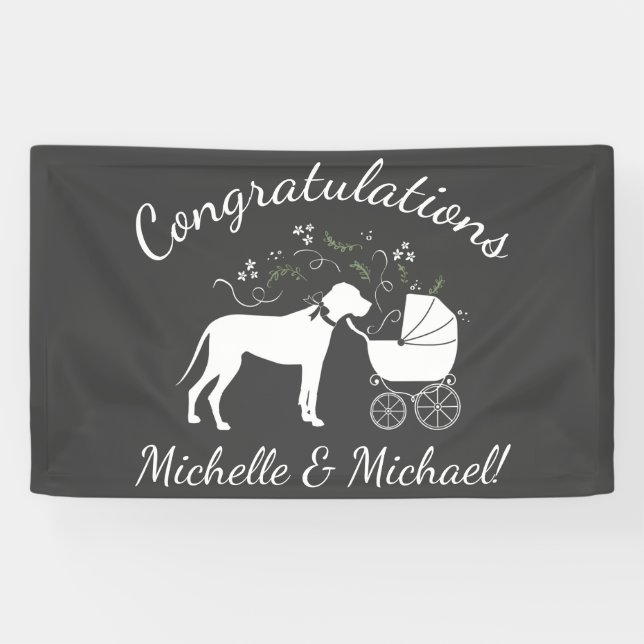 Great Dane Baby Shower Banner (Horizontal)