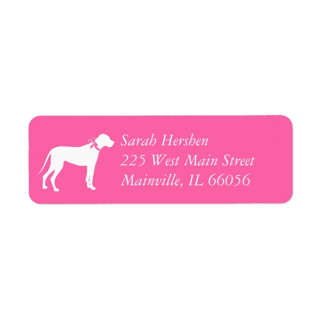 Great Dane Baby Shower Return Address Label (Front)