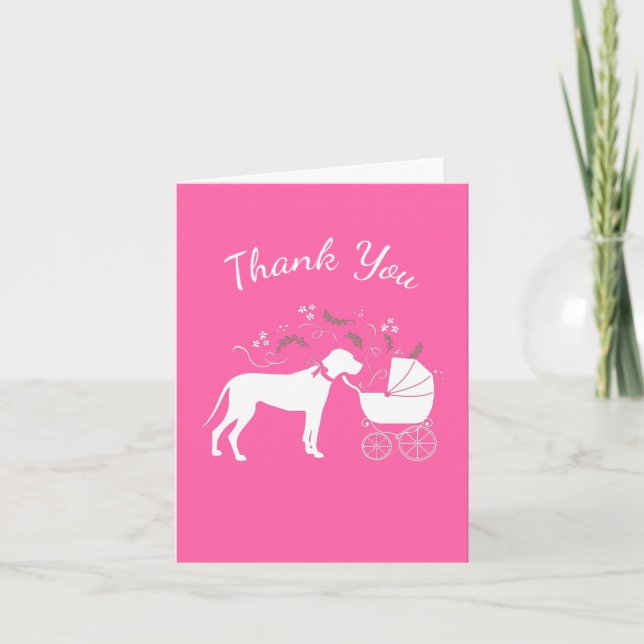 Great Dane Baby Shower Thank You Card (Front)