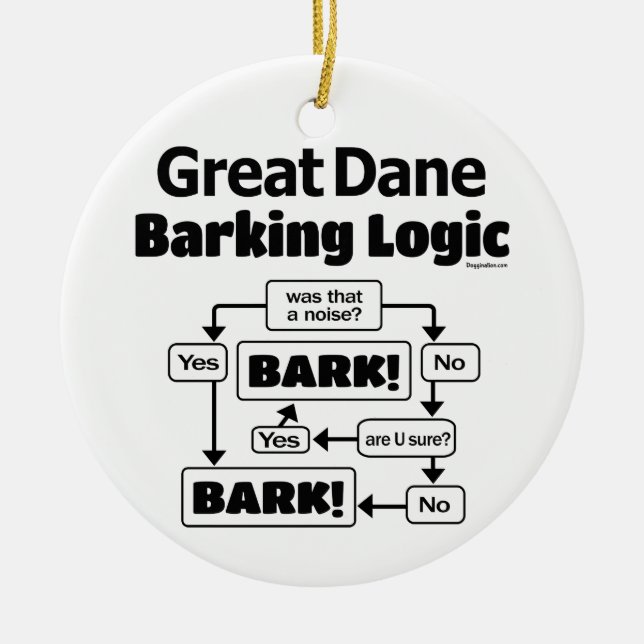 Great Dane Barking Logic Ceramic Ornament (Front)