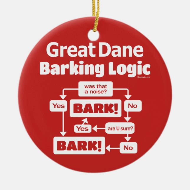 Great Dane Barking Logic Ceramic Ornament (Front)