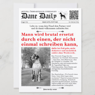 Great Dane Best Friend Valentine Newspaper Card