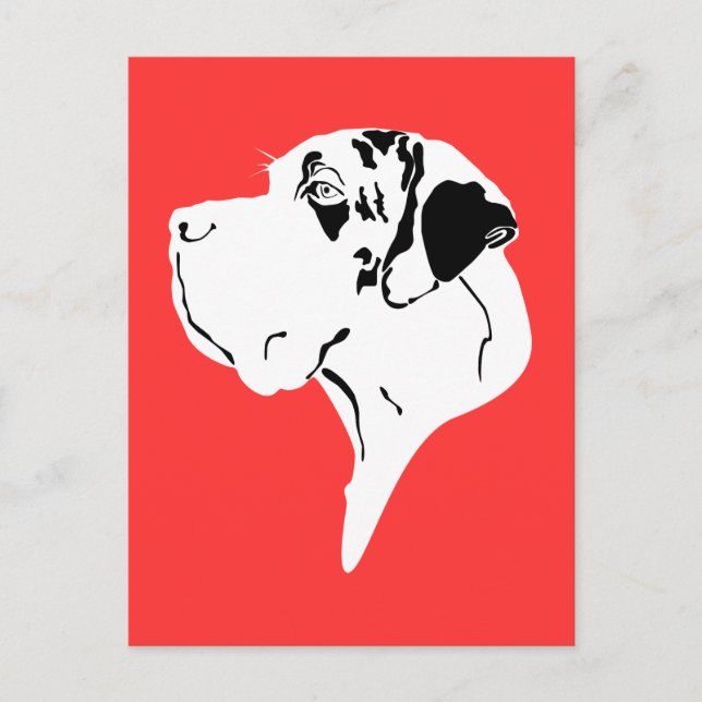 Great Dane Big Head merle Postcard (Front)