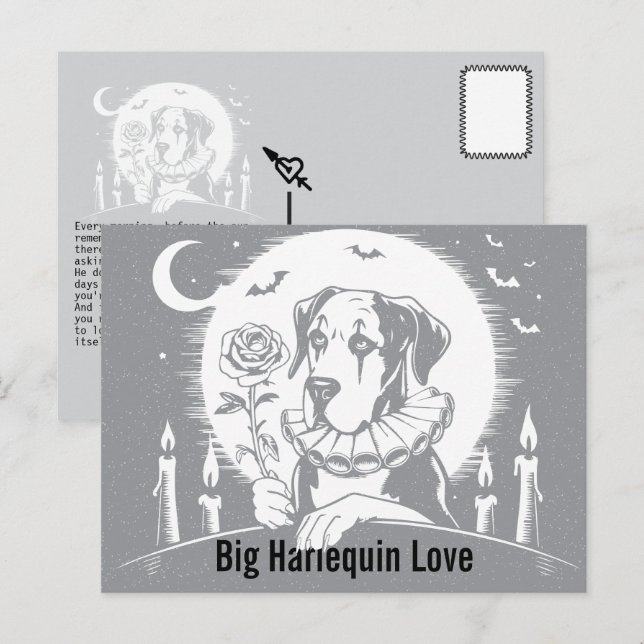 Great Dane "BIG LOVE" Postcard (Front/Back)